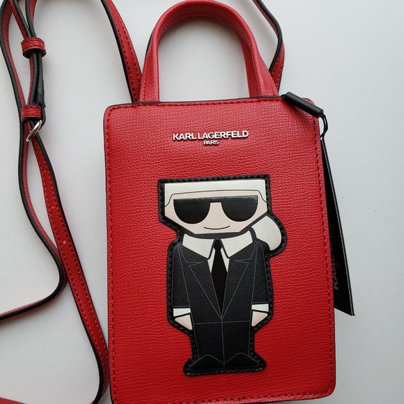 NWT KARL LAGERFELD Cute Red MAYBELLE bag. - Picture 15 of 17